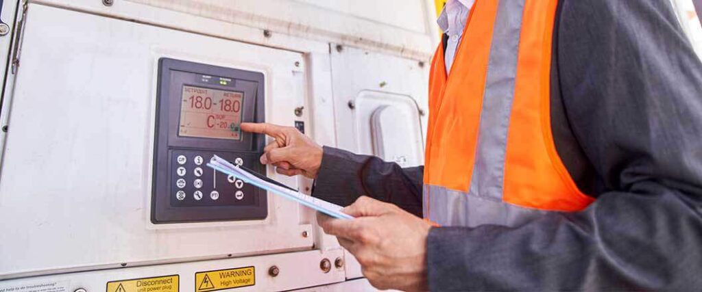 setting the temperature on a reefer container